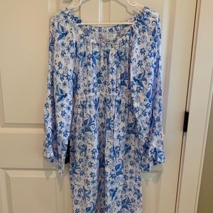 Angela Moore Women's Blue and White Dress